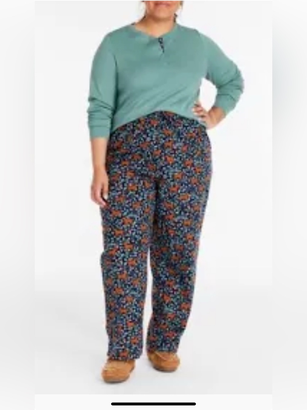 L.L.Bean 100%  Women Cotton Flannel Pajama Pants Dog Print Lounge PJ Bottoms Coz